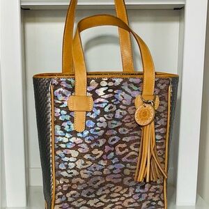 Consuela Brown, Tan, Gray Leopard Print Tote